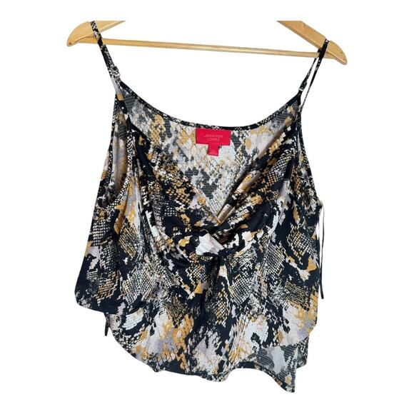 Womens Jennifer Lopez Black & Gold Snake Print Camisole Boho Chic Size XL - Picture 2 of 6